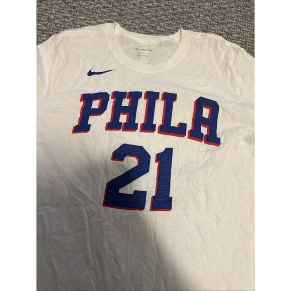 Nike NBA Philadelphia 76ers Joel Embiid #21 T-Shirt Jersey Men's Large NWT - Picture 6 of 7